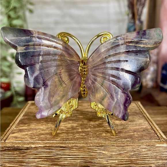 Other - Fluorite Crystal Butterfly Carving
